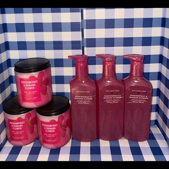 BATH AND BODY WORKS PASSION FRUIT& BANANA FLOWER 6 piece set NWT
